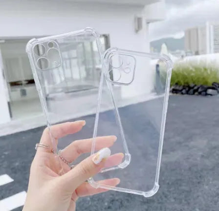 Mirror finish protective TPU case for iPhone shown in various colours.