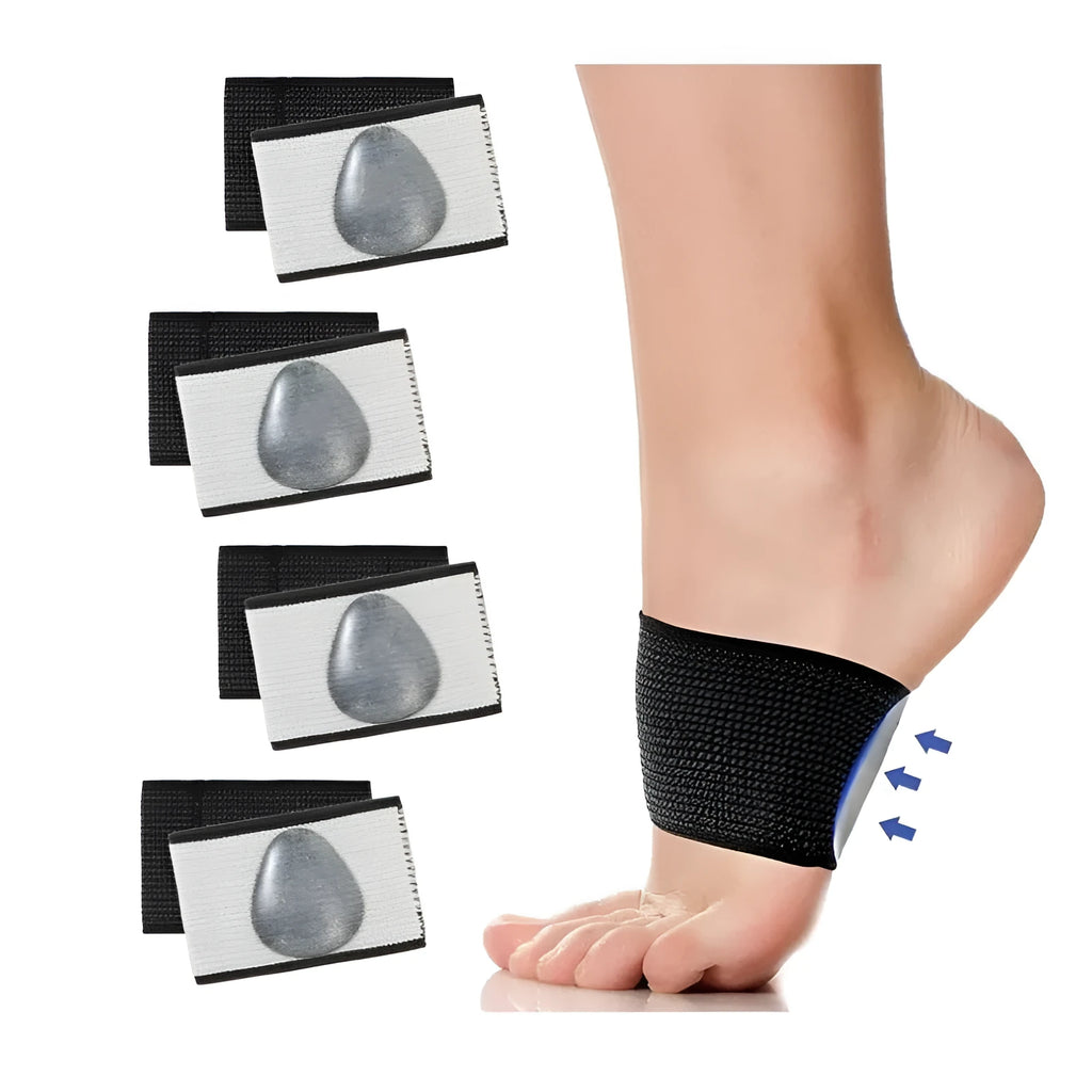 Elastic foot bandage with arch support for flat feet in ordinary and heart styles