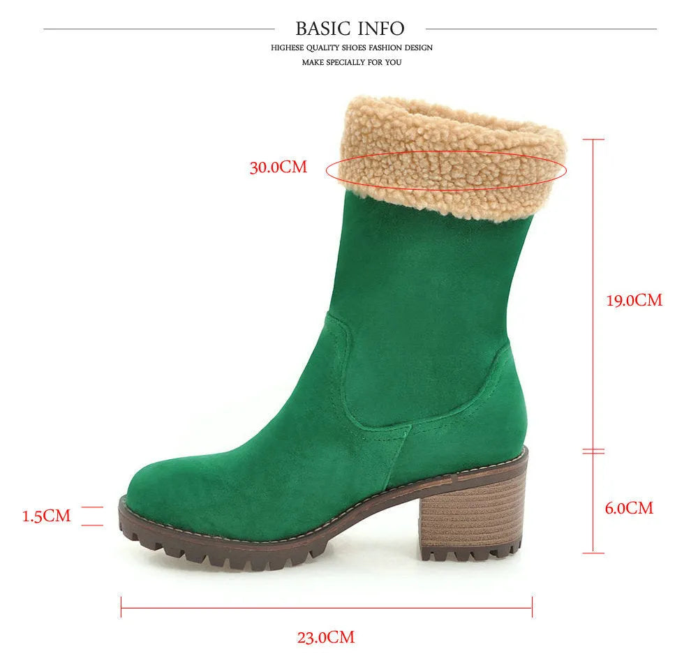 Men's waterproof snow boots with lace-up front and fleece lining in black, grey, green or orange colours