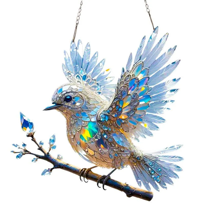Acrylic bird pendant wall decoration with UV printed cartoon design