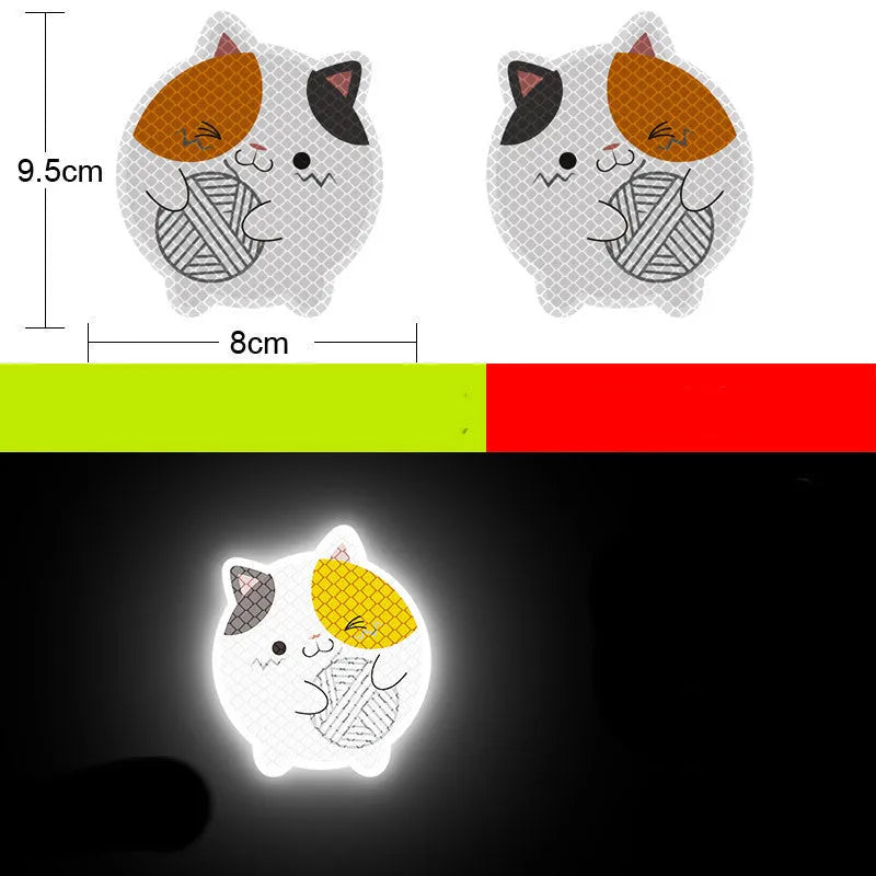 Pair of diamond-grade reflective warning stickers for vehicles measuring 9cm by 5cm
