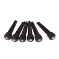 Six ebony guitar string nails with 5.3mm bayonet diameter for folk acoustic guitars