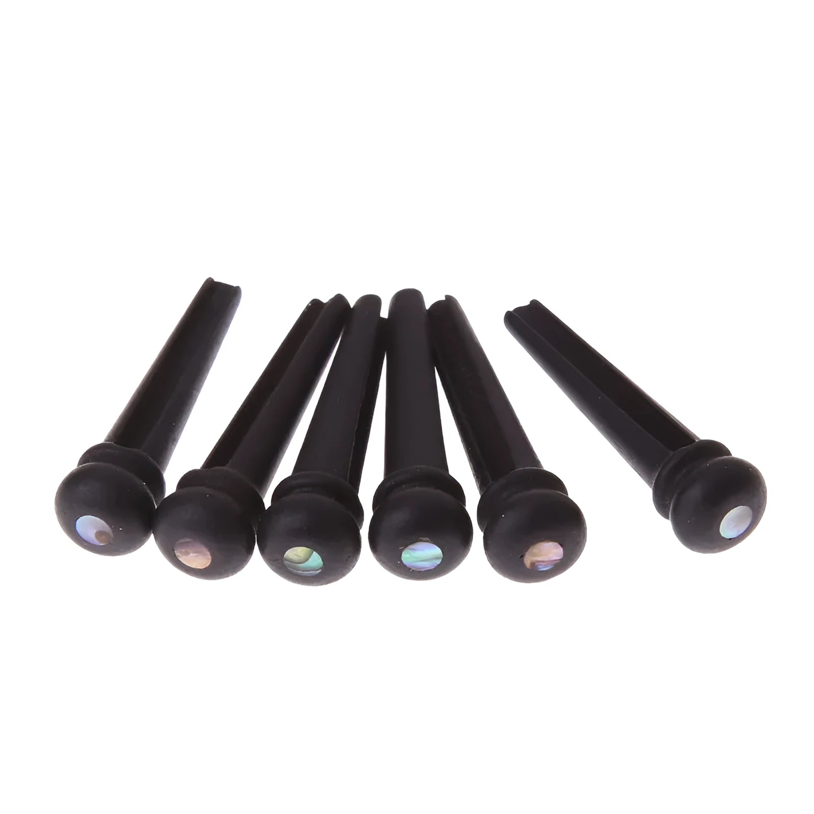 Six ebony guitar string nails with 5.3mm bayonet diameter for folk acoustic guitars
