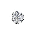 Round moissanite gemstone showing eight hearts and eight arrows cut pattern on dark background