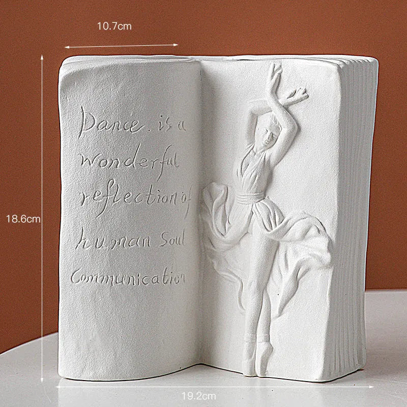 Ceramic book stand with glazed finish in modern simplicity style for desktop organisation