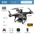 Black HD brushless quadcopter drone with four obstacle avoidance sensors and camera