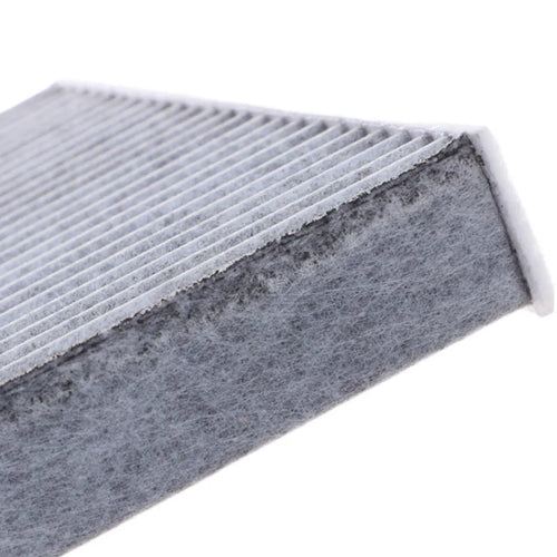 Grey air conditioning filter element for Geely vehicles measuring 215x210x30mm