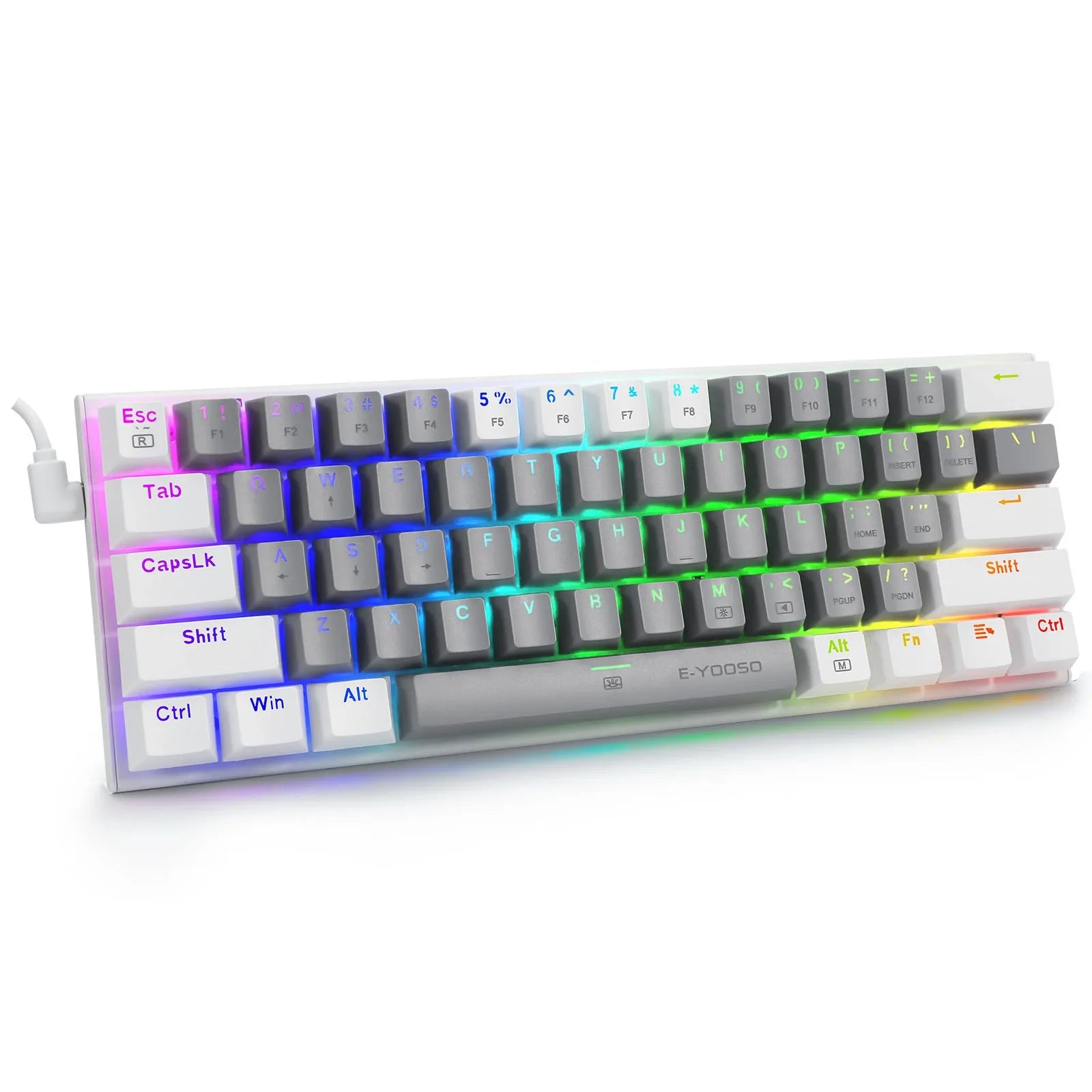 Z11 mechanical keyboard with aluminium case in black and grey colour scheme with green mechanical switches.