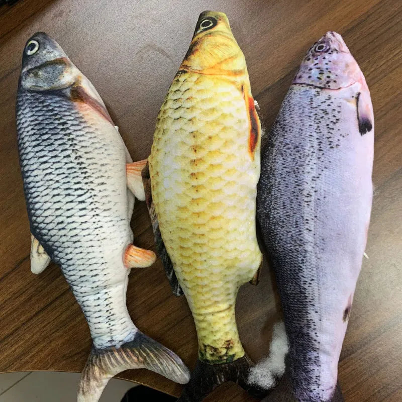 Electronic jumping fish simulation cat toy without catnip, 30cm multicolour PP material
