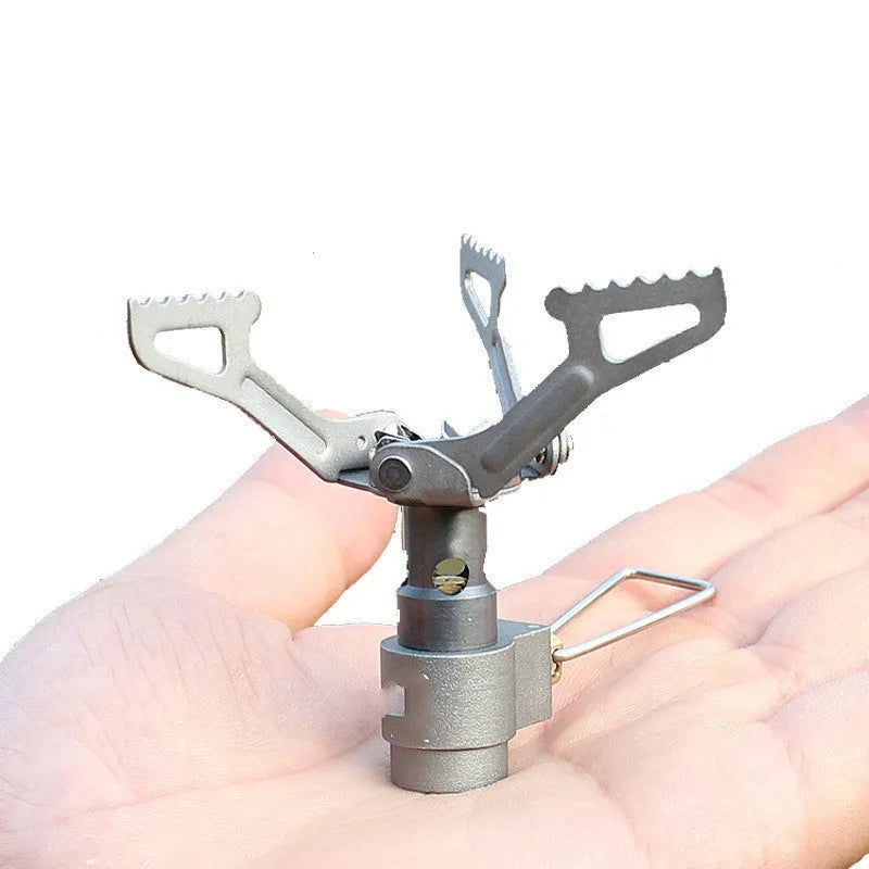 Portable gas camping stove with one-piece furnace structure for outdoor cooking