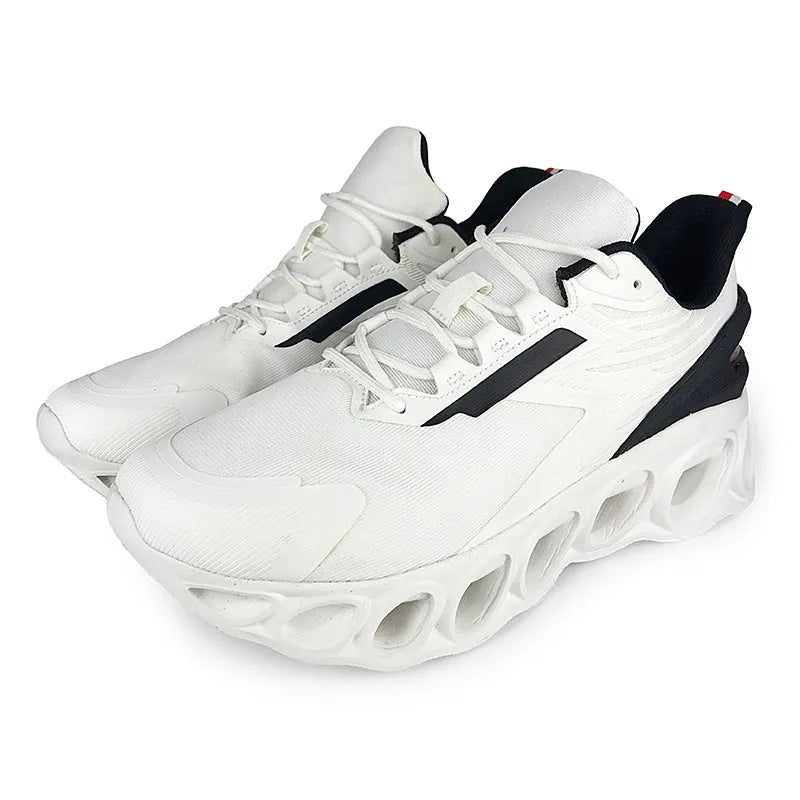 Men's breathable mesh casual trainers in three colours with round toe and lace-up design