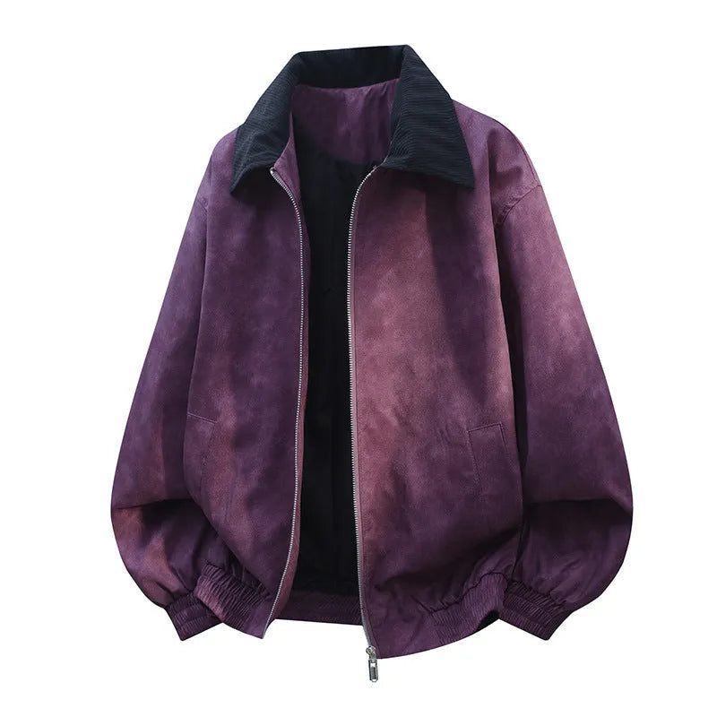 Men's casual jacket with stitching lapel detail in Lycra blend fabric