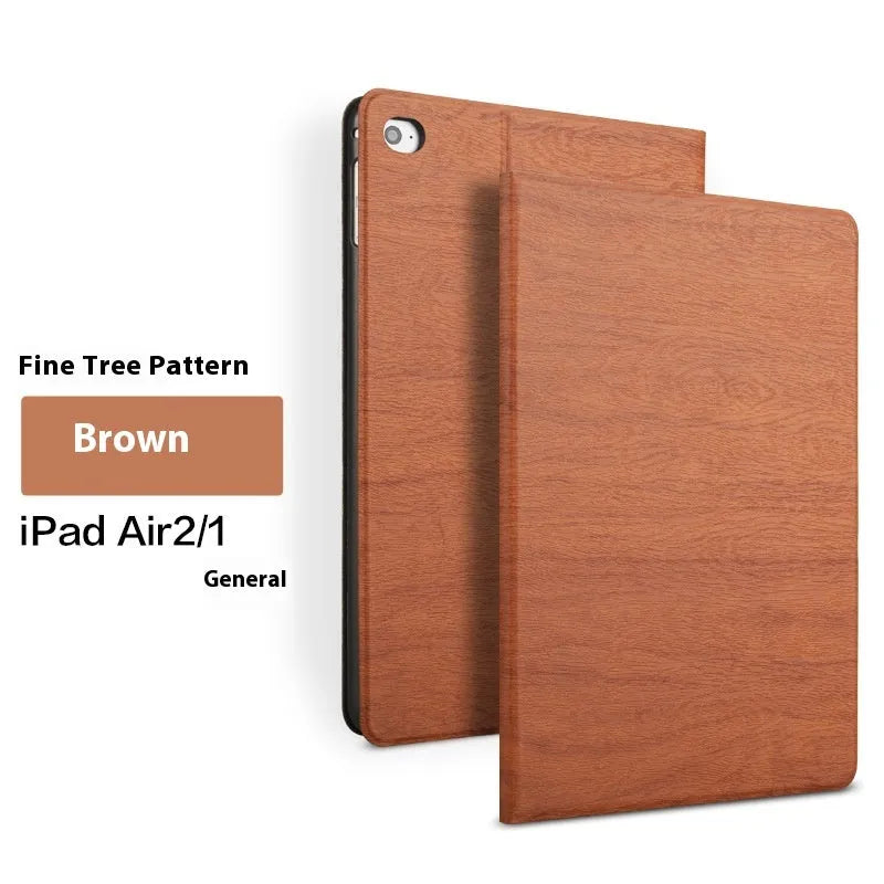 Sapphire blue imitation leather universal iPad protective cover with integrated sleep bracket stand shown open.