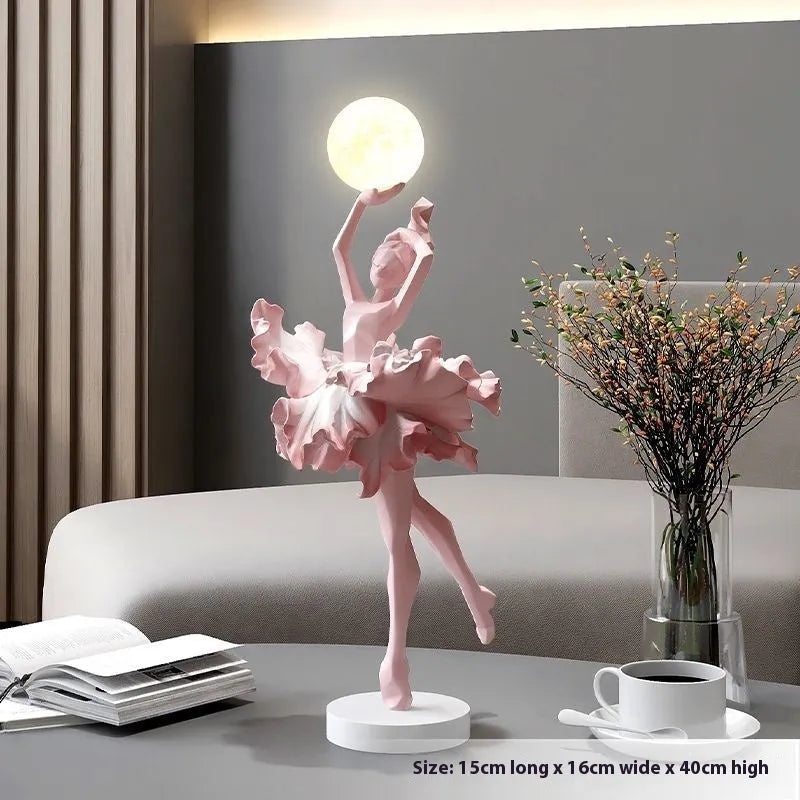 USB-charged resin night light in black gold, white, pink or light blue colour
