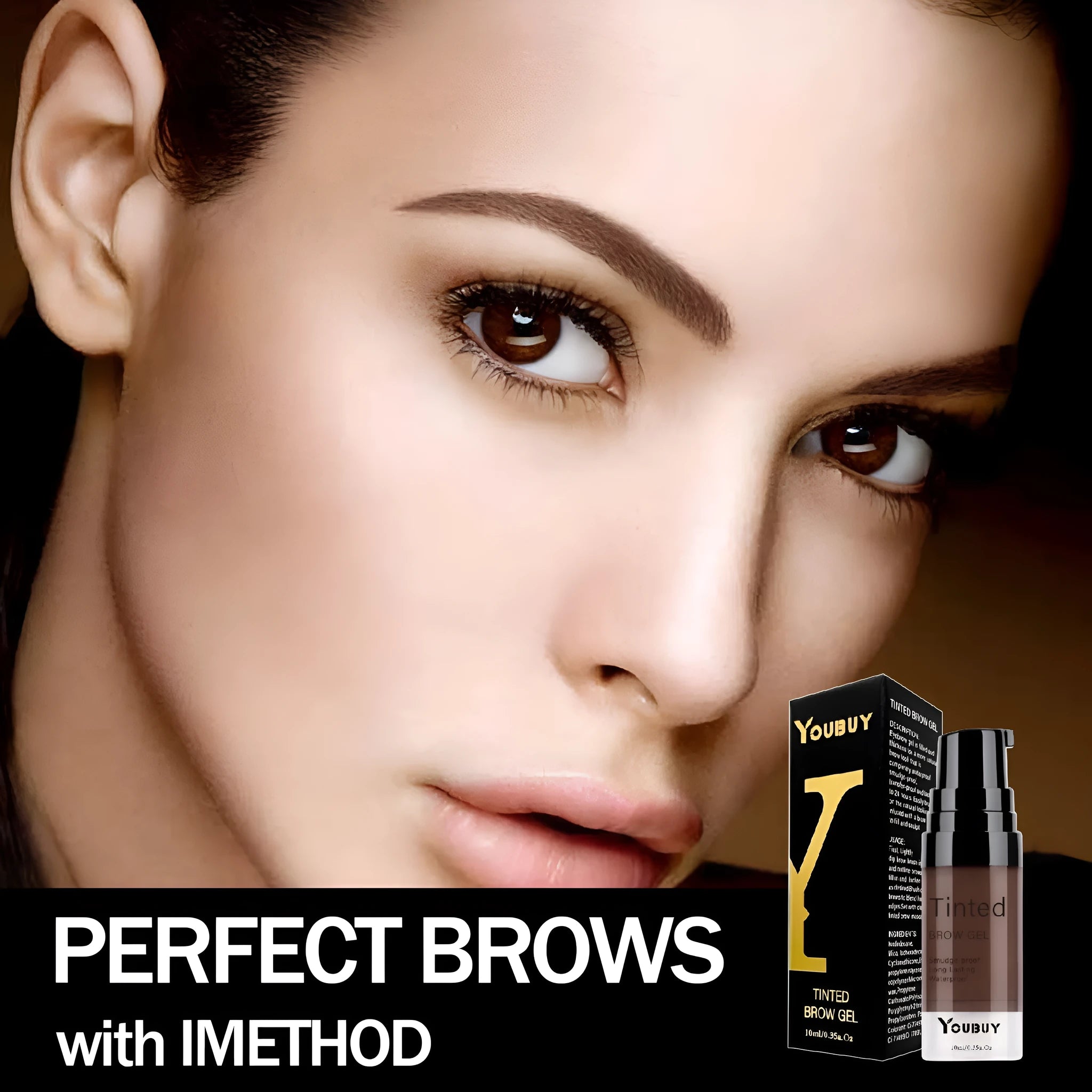 Waterproof eyebrow cream and eyebrow dye kit in dark grey and golden yellow shades for natural brow definition
