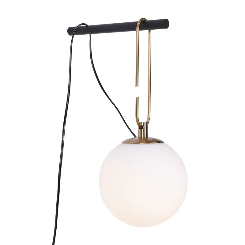 Nordic style modern glass wall lamp showing three selectable light colour temperatures.