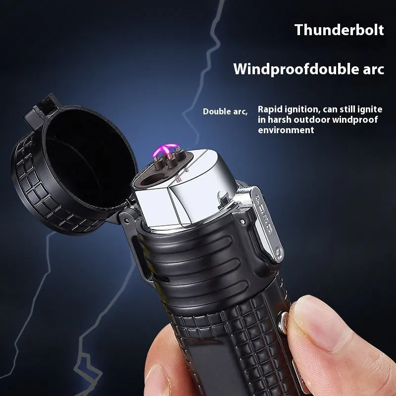 TH727 multi functional metal waterproof flashlight lighter in five colour options