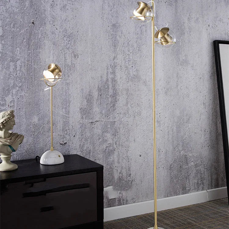 Glass desk lamp with dimmable LED light and touch switch control