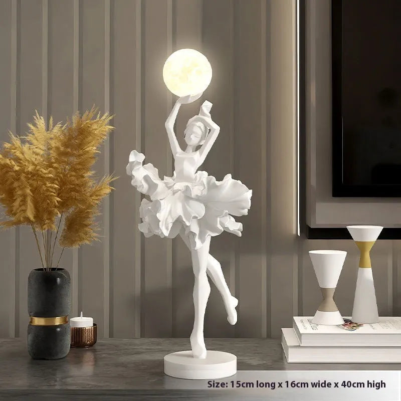 USB-charged resin night light in black gold, white, pink or light blue colour
