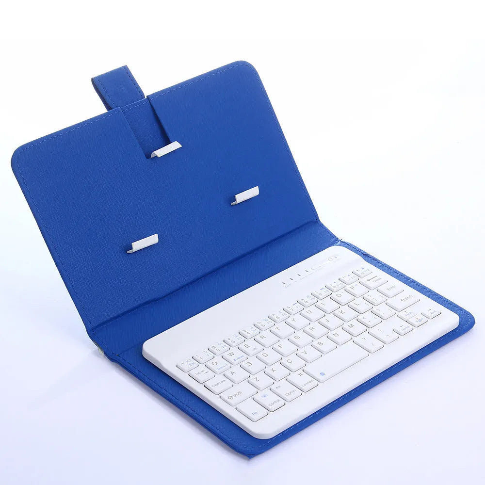 Universal wireless Bluetooth keyboard case set with protective holster for tablets and phones