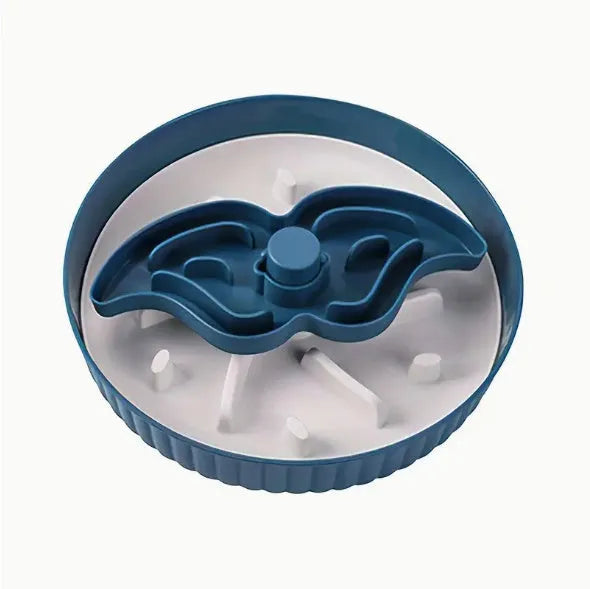 Pet rotating game board feeding bowl with slow food licking mat and anti-choke silicone base pad in beige colour