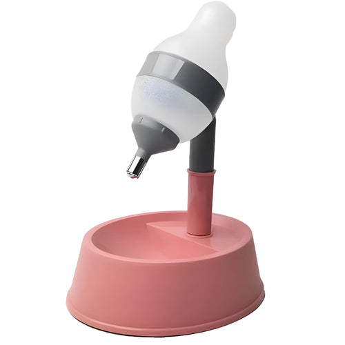 Adjustable pet standing water dispenser with detachable pole and steel nozzle in green grey or pink