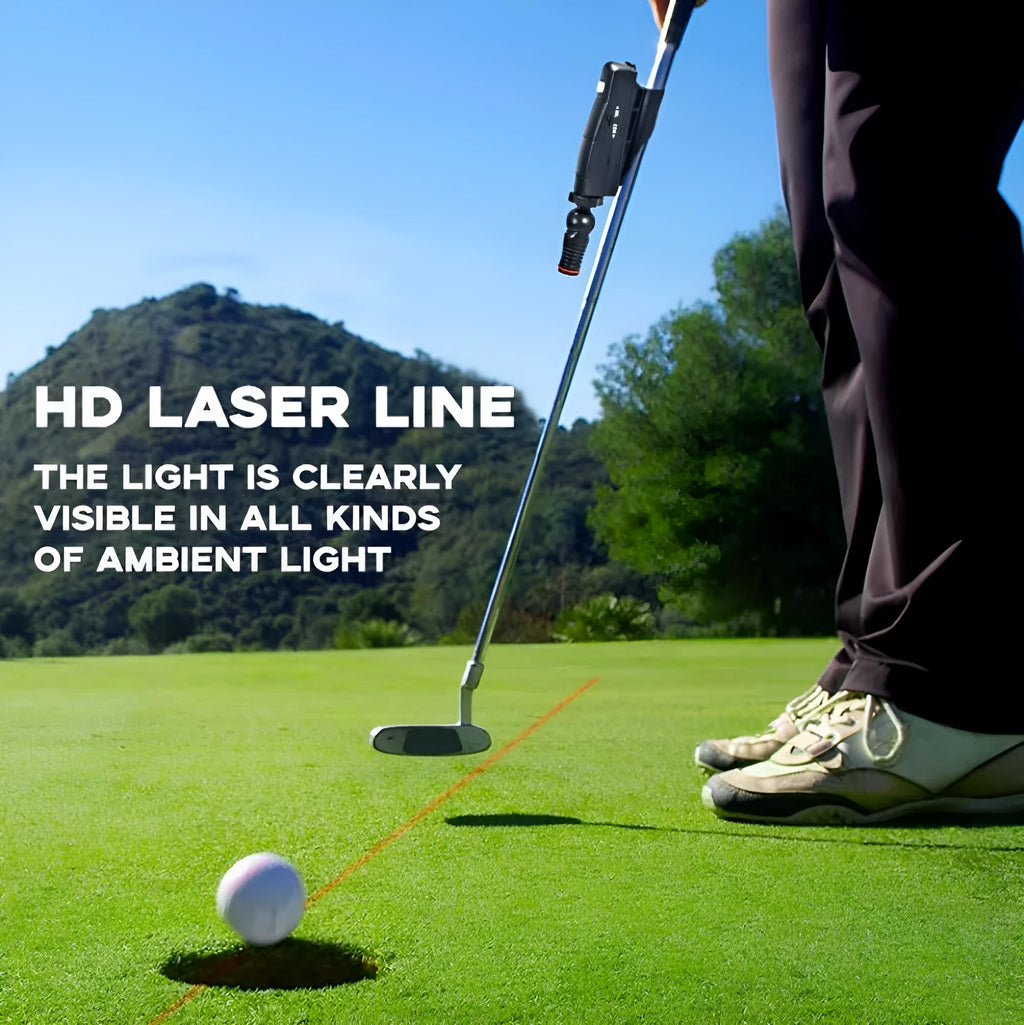 Black golf laser sight aiming instrument for putting alignment practice