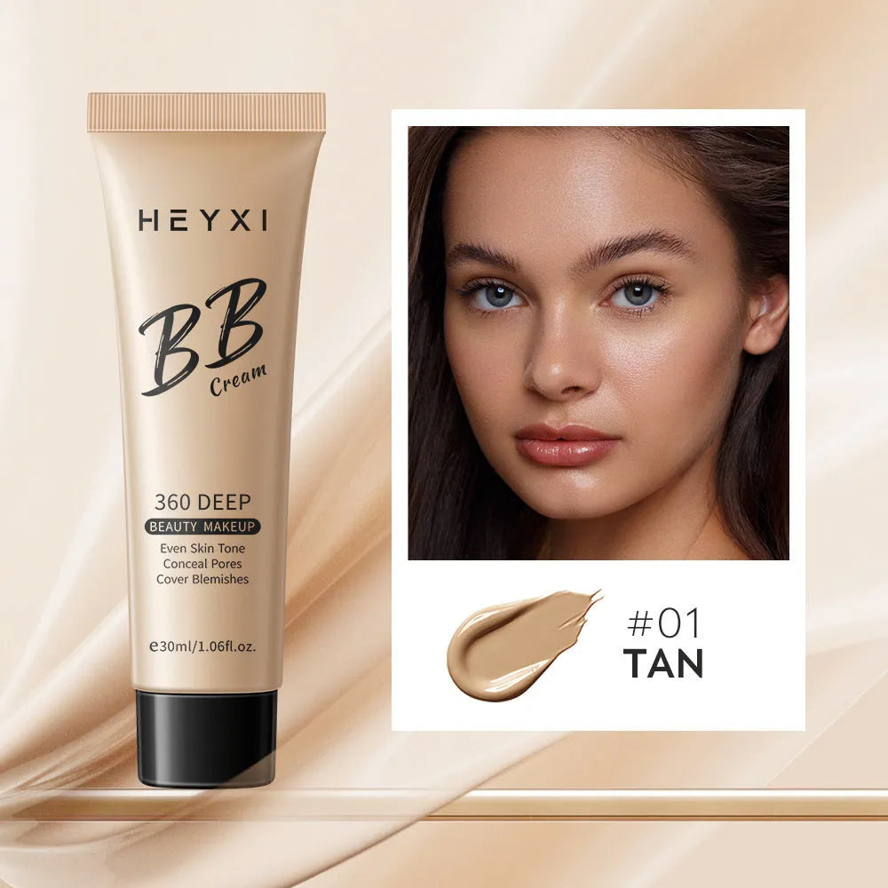 Waterproof BB cream in four colour options for universal skin coverage