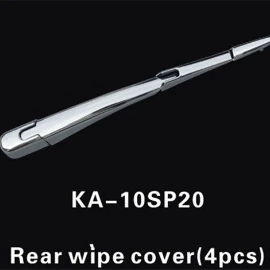 Set of four silvery ABS plastic rear wiper cover trims for a 2010 Hyundai.