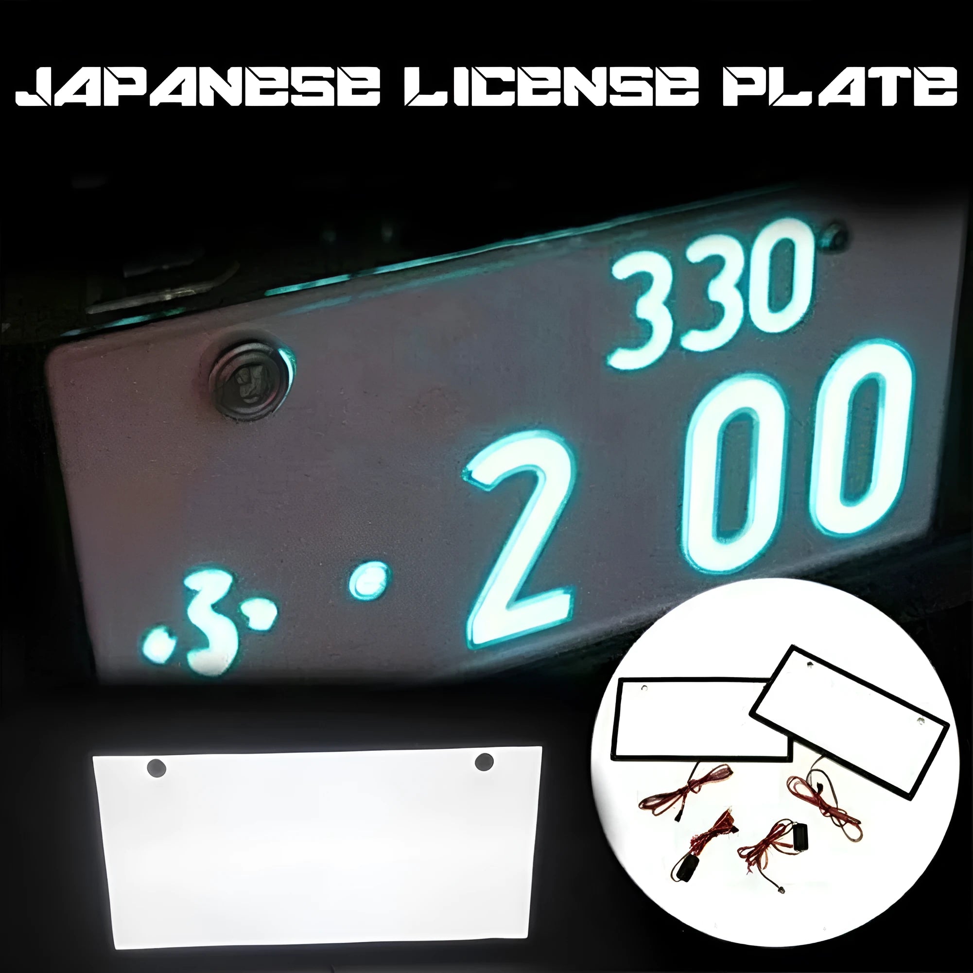 LED truck license plate light set with two clear plastic housings showing uniform illumination