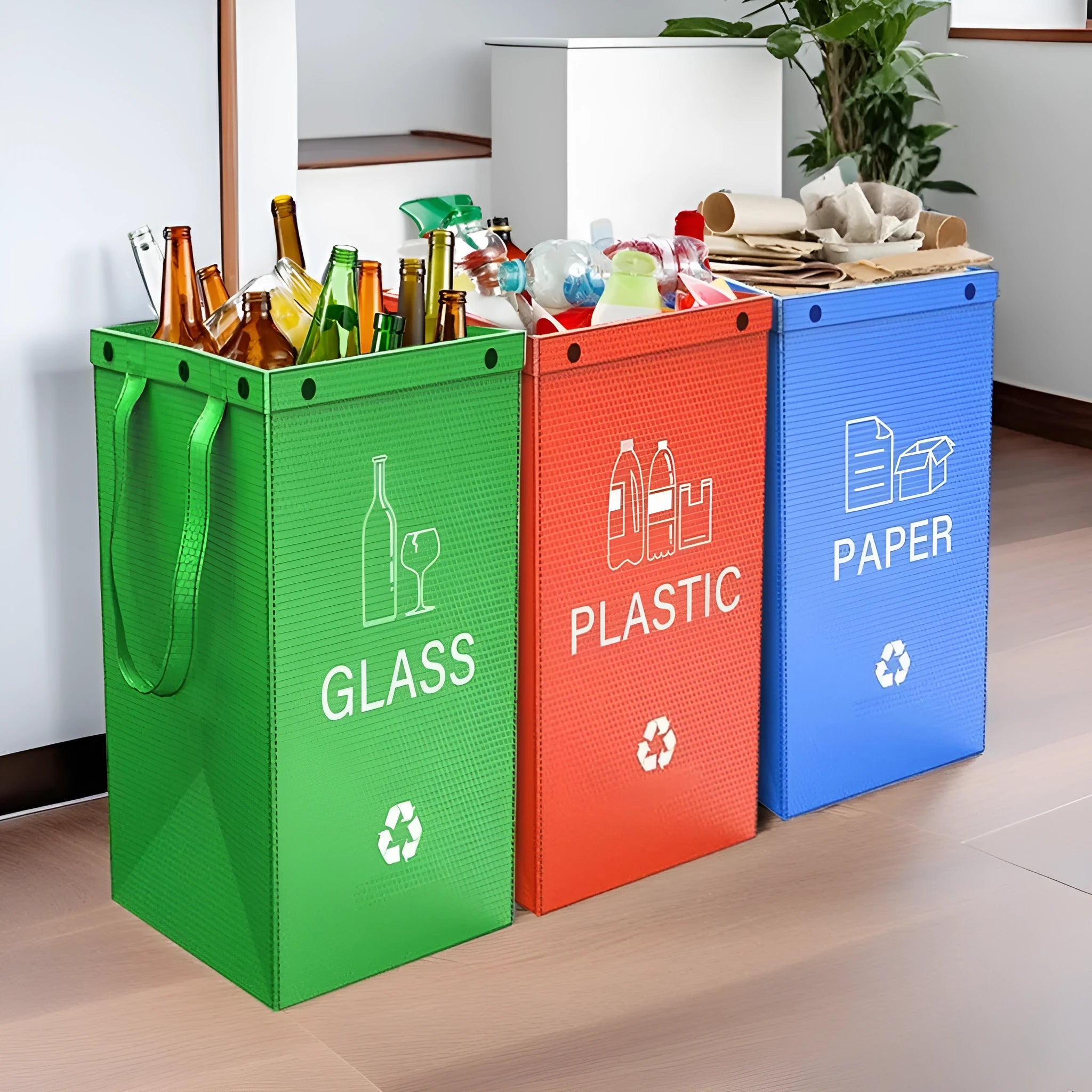 40 litre PP plastic rubbish bag roll in multiple colours for waste classification
