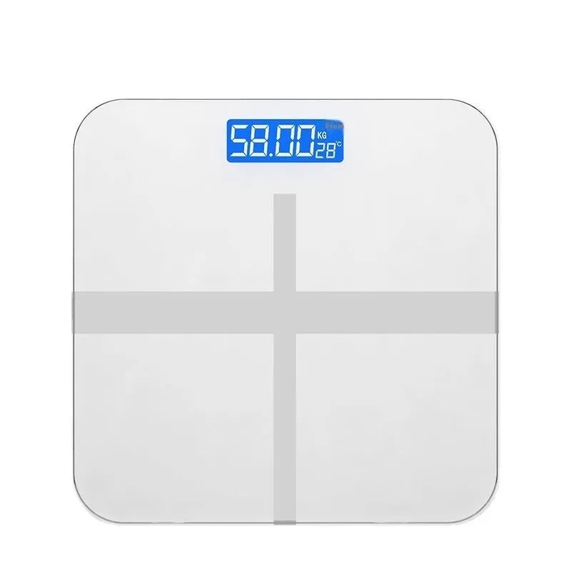 Cross pattern body weighing scale with 26cm platform in Ice Crystal White colour