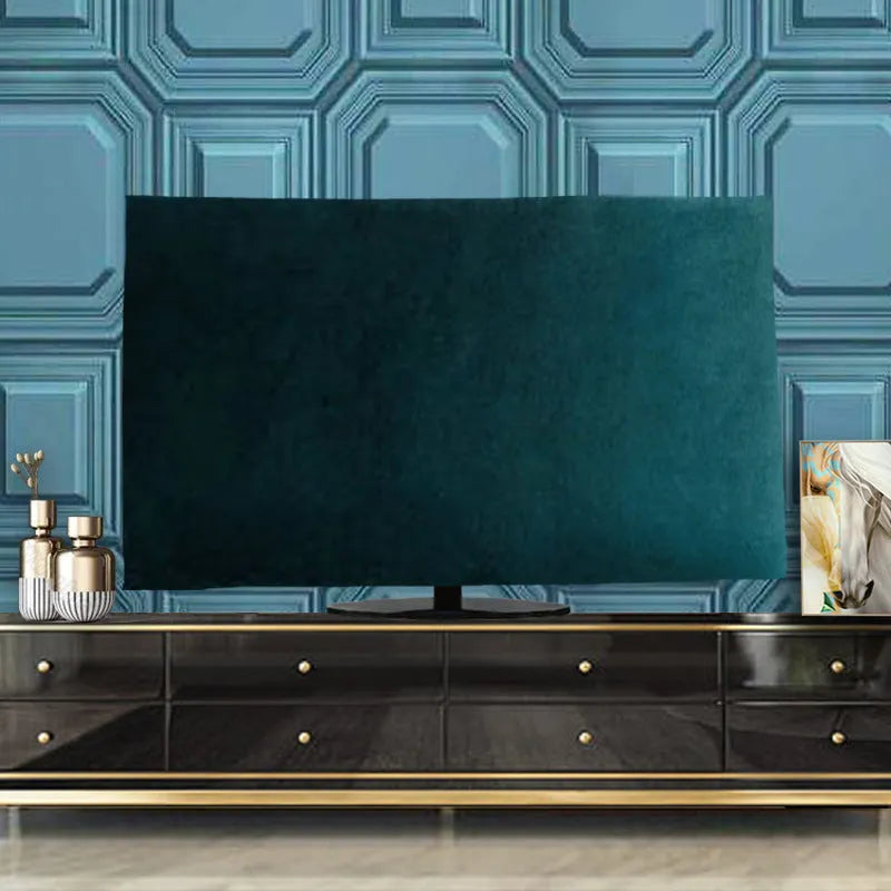 Velvet TV cover in six colour options showing national style design for television dust protection