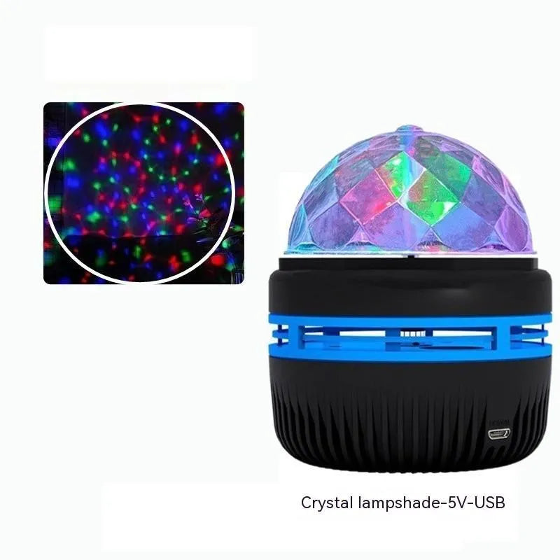Mini crystal magic ball starry sky aurora water pattern projection light with USB cable