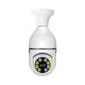 Wireless bulb security camera with 5cm diameter lamp head showing e27 fitting for standard light sockets
