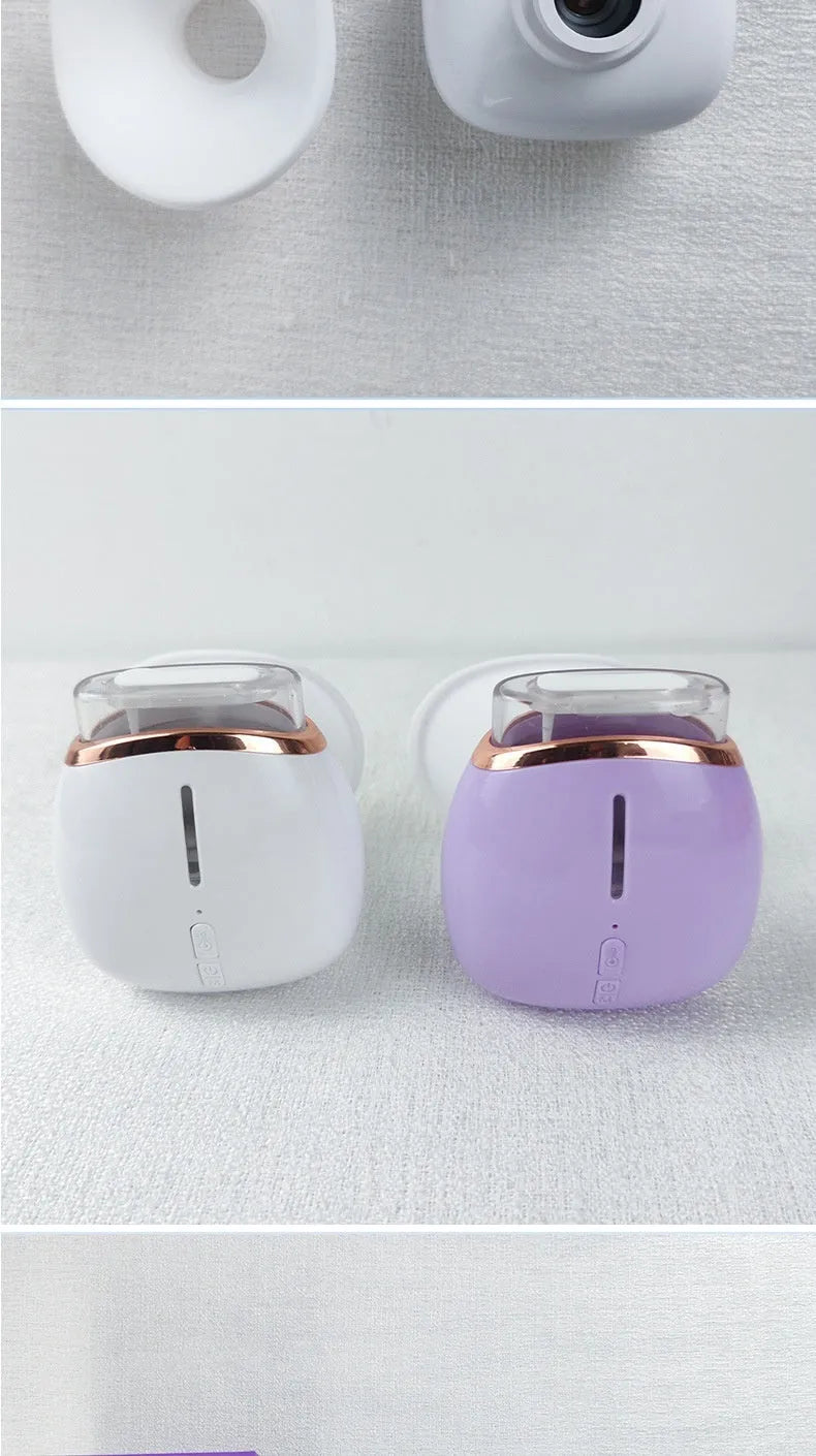 Purple and white eye humidifier with lithium battery and charging cable