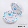 Transparent white crystal fishing line elastic cord reel for jewellery making and craft projects