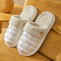 Women's detachable plaid winter slippers with plush lining and non-slip EVA soles in various colours