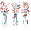 Set of three metal flowers wall art pieces in rustic country farmhouse style