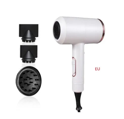Professional black hotel hair dryer with long cable and worldwide voltage plug options