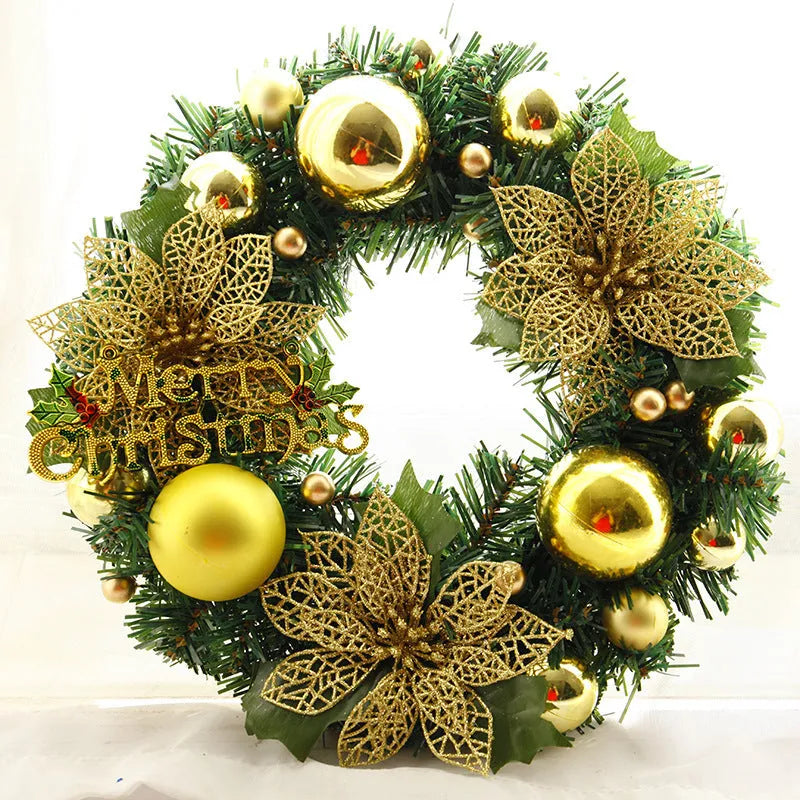 30cm plastic Christmas wreath in multiple colours including red gold blue pink purple silver
