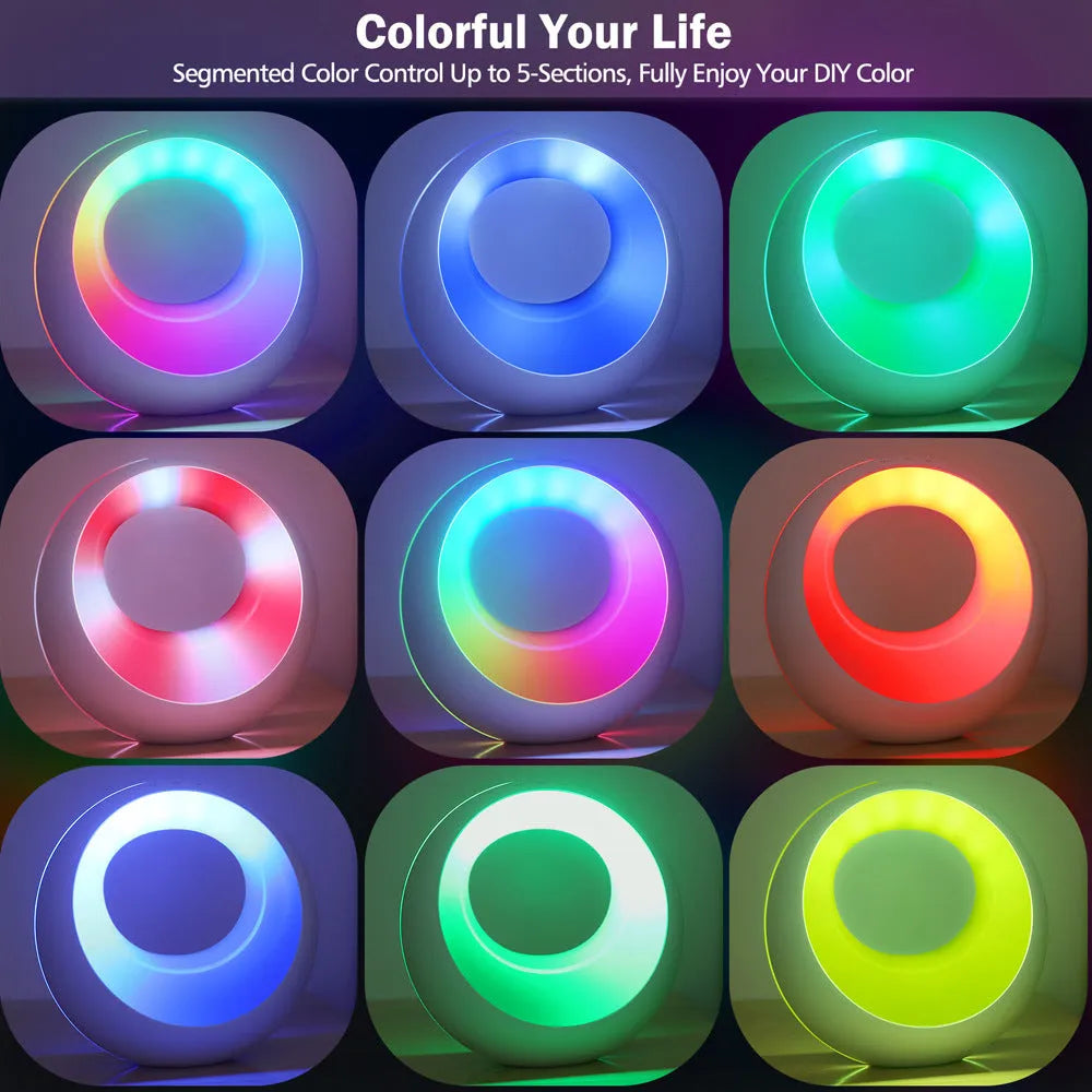 Creative Touch small RGB colour changing night lamp with remote control on wooden desk