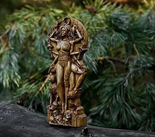 Detailed resin statue of a Greek Goddess, 22 cm tall, on a neutral background.