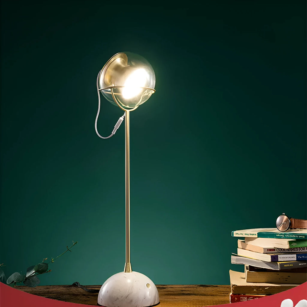 Glass desk lamp with dimmable LED light and touch switch control