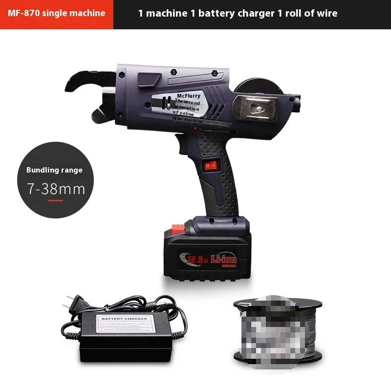 Electric steel bar tying machine with battery and toolbox for construction reinforcement work