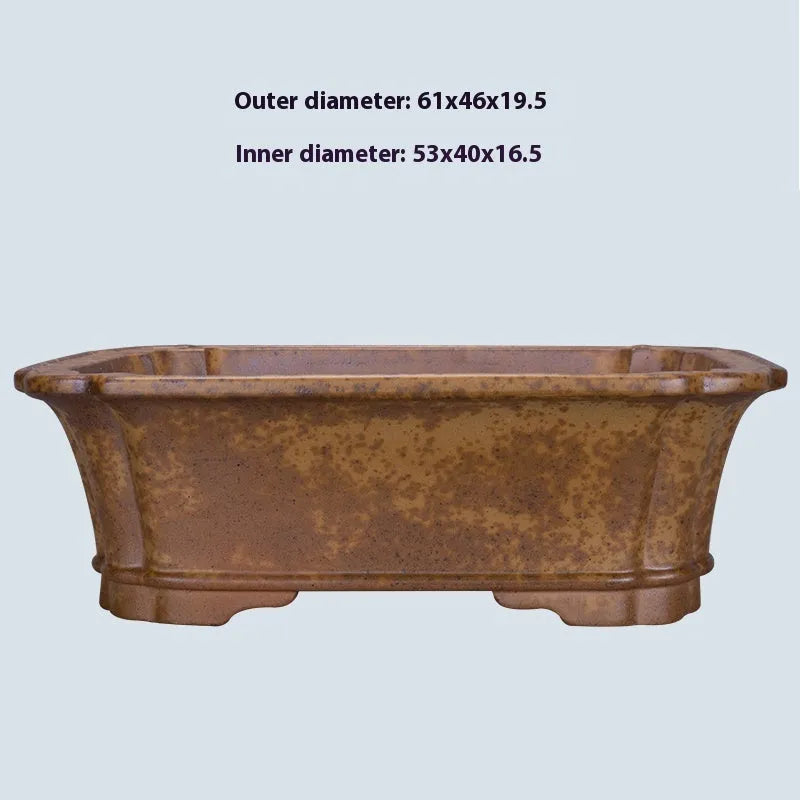 Purple sand rectangular flowerpot for floor use in modern home gardening.