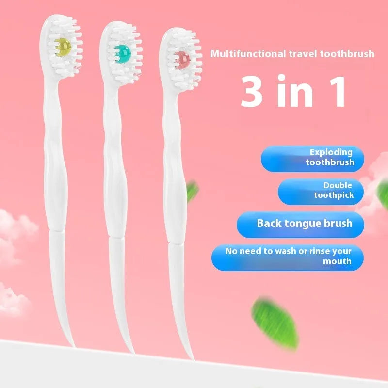 Box of 20 disposable bead toothbrushes with flavour options for travel dental hygiene