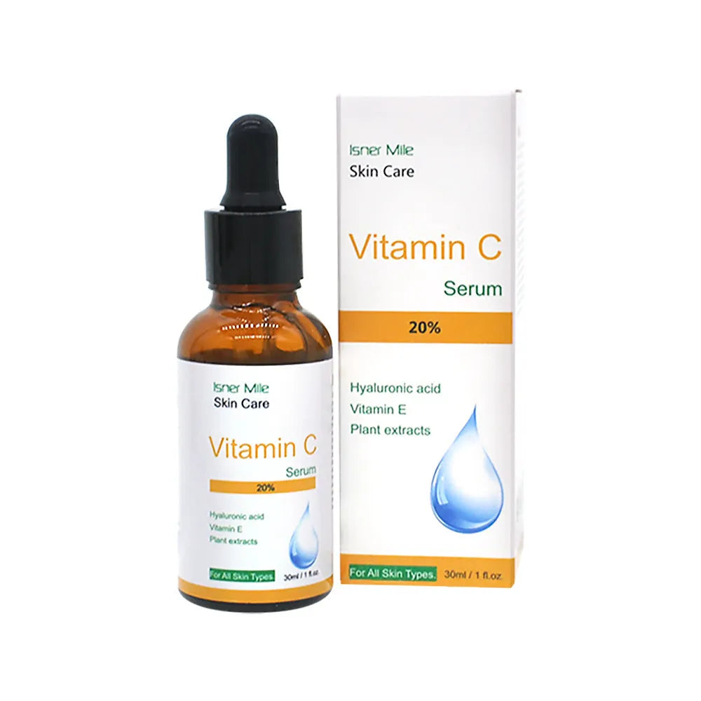 30ml Vitamin C serum bottle for facial skincare brightening and pore reduction