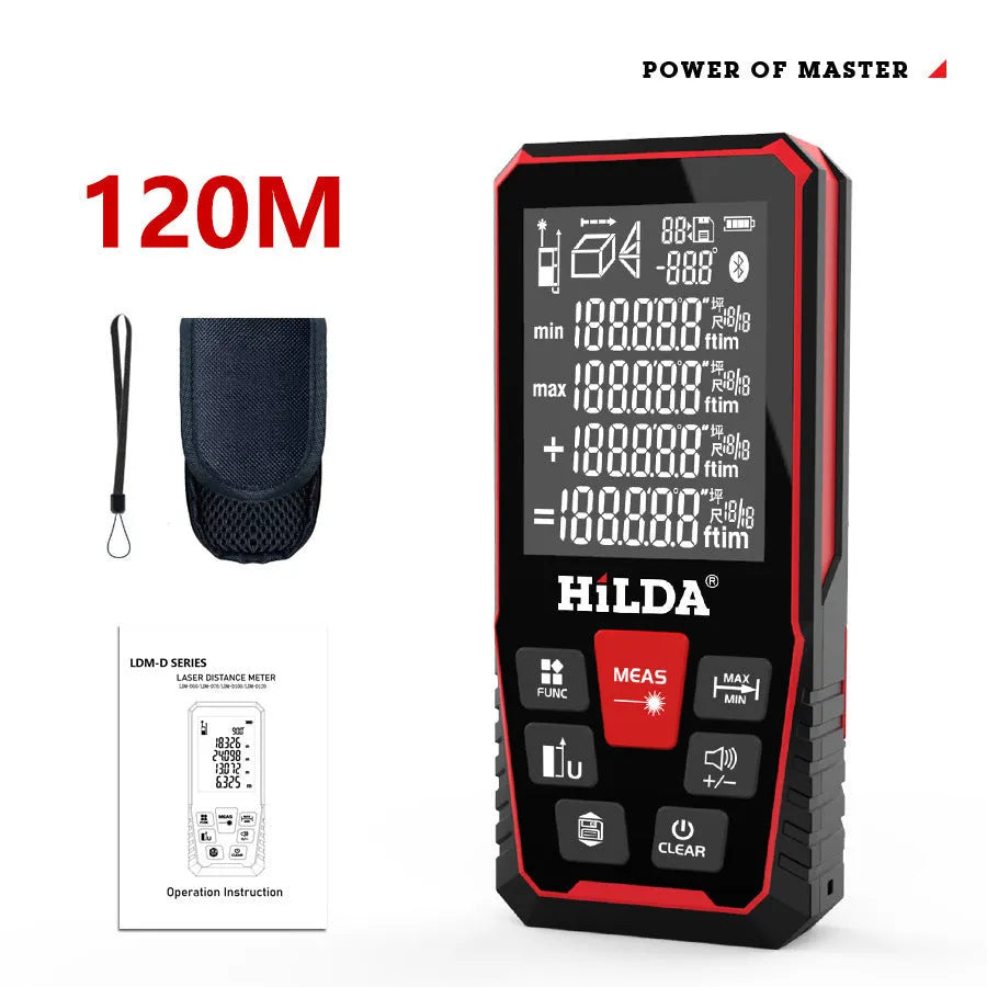 Plastic laser rangefinder measuring device for construction and room measurement up to 120m