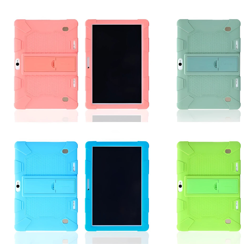 Little Overlord H10 ProM20 silicone protective case for 10.1-inch tablet in multiple colours with kickstand.